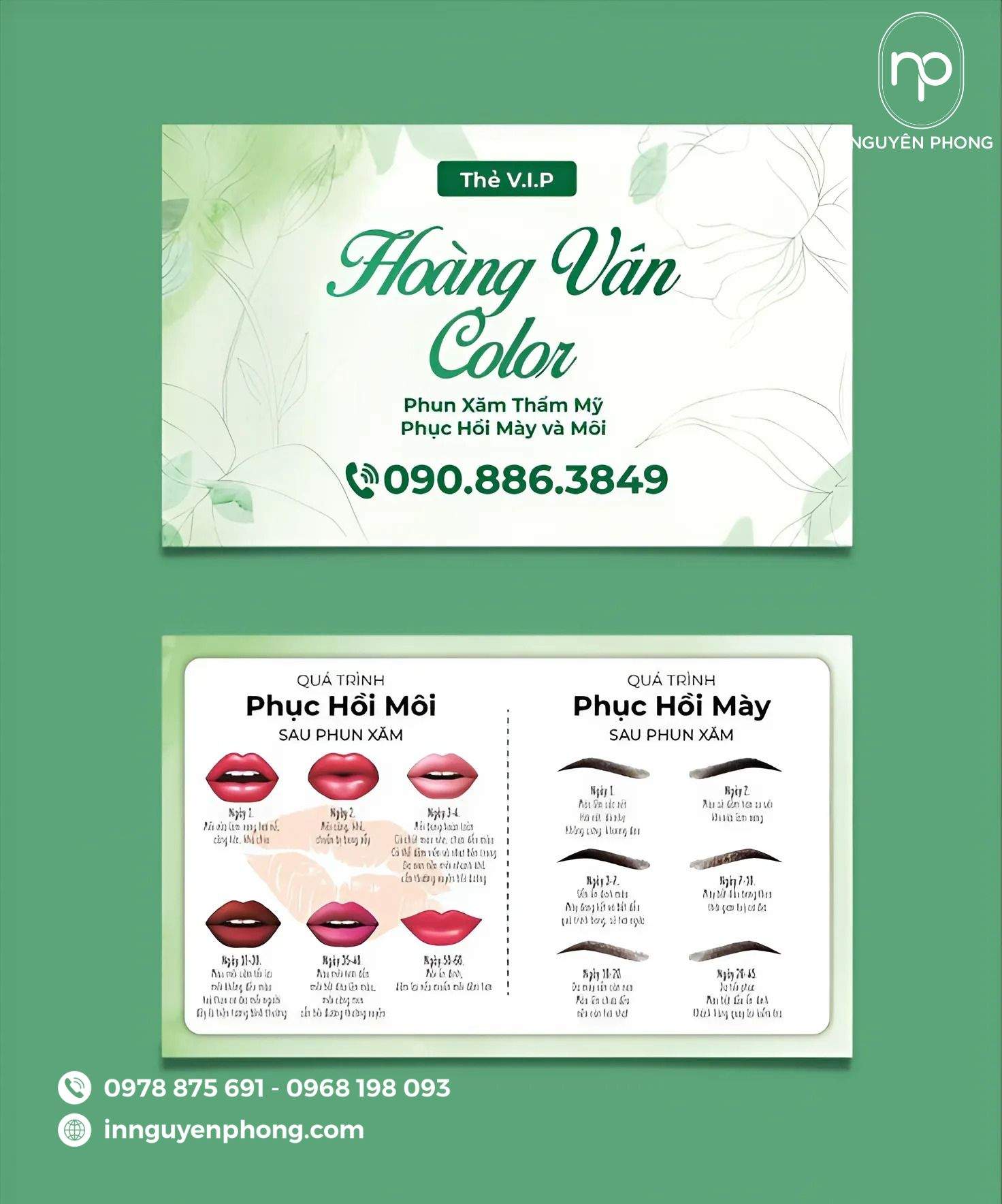 thẻ bảo hành phun xăm cho khách hàng vip